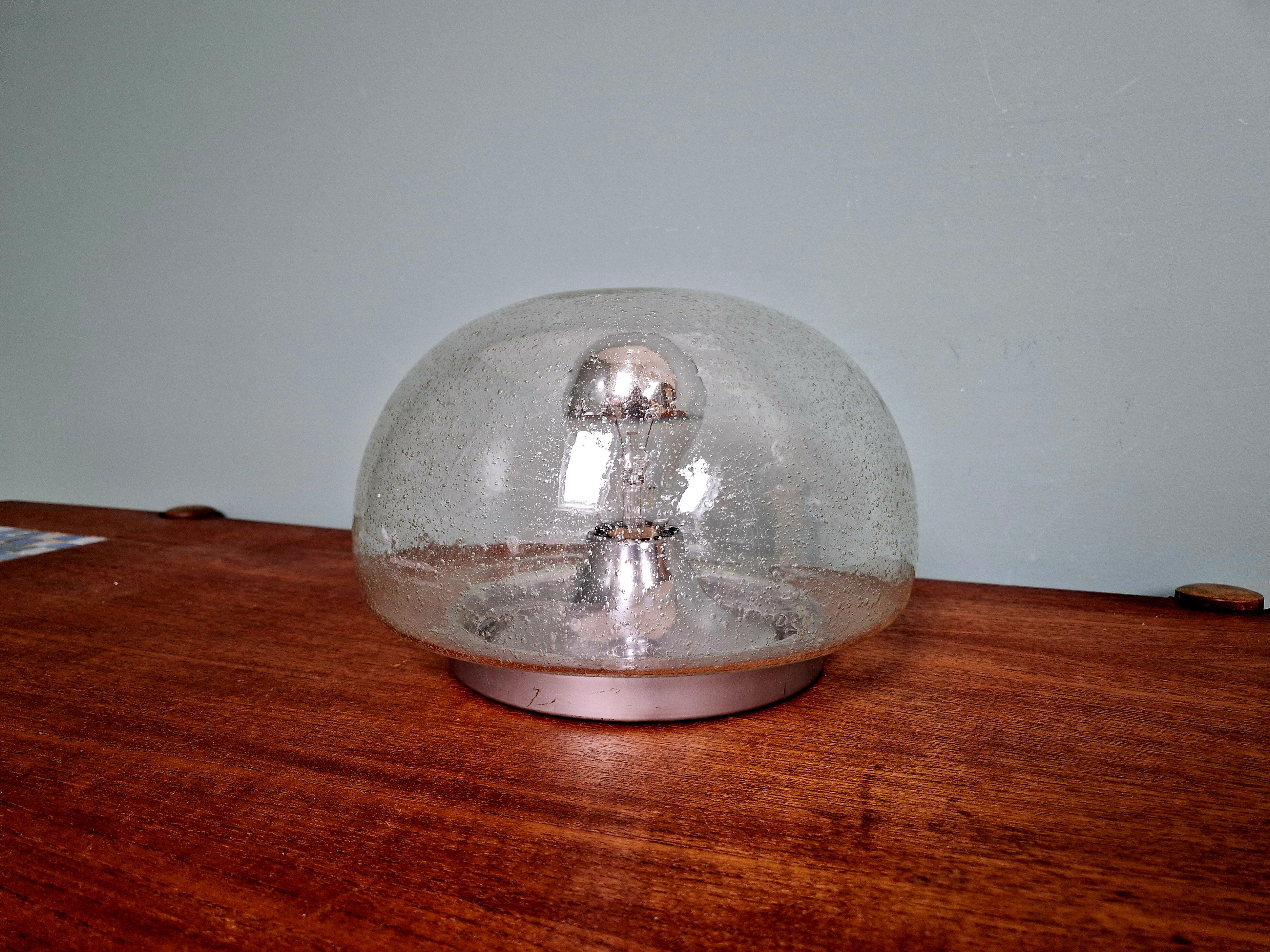 Ceiling light/wall sconce in blown bubble glass, Limburg, 1970