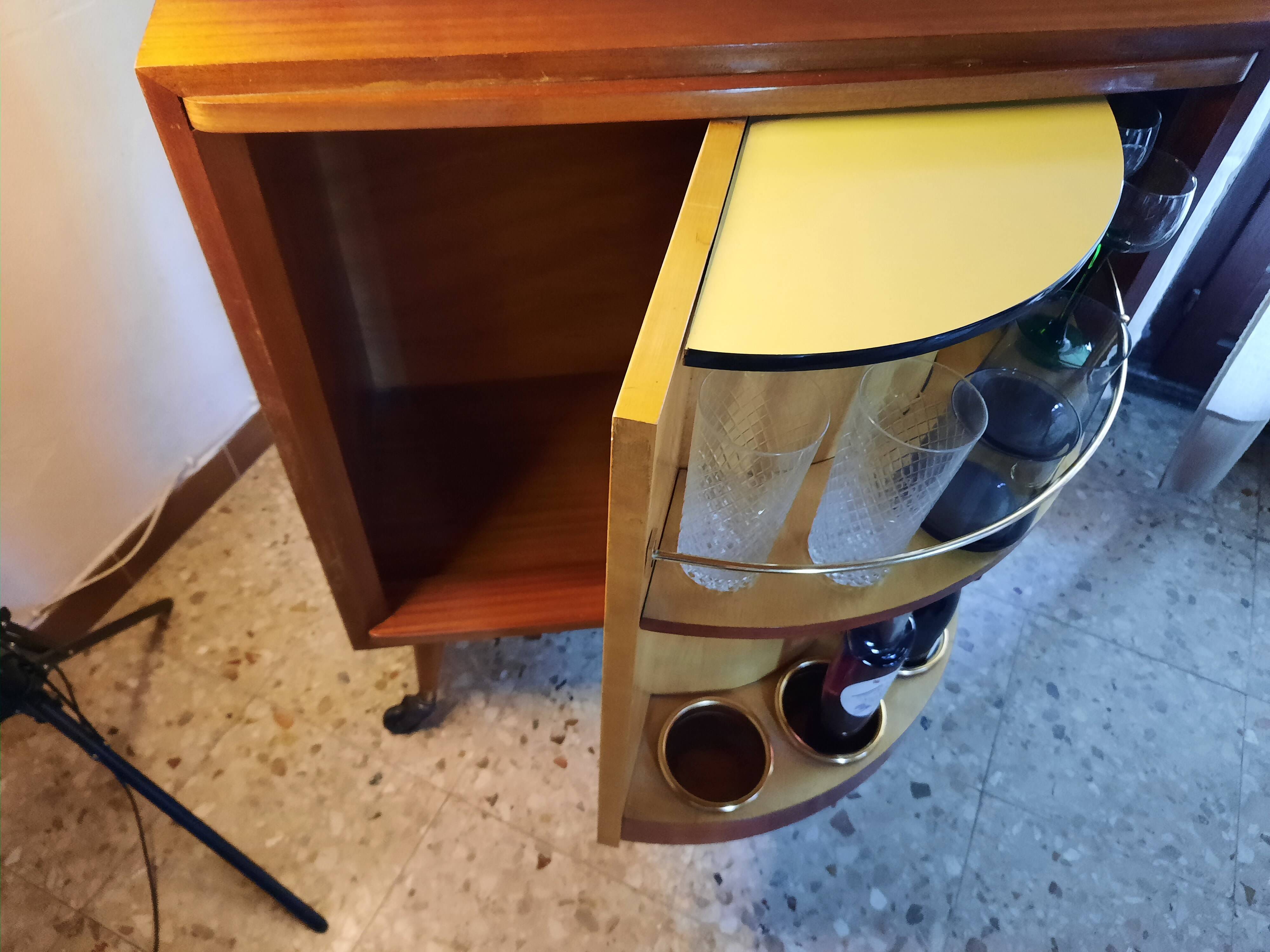 1950s rotating bar cabinet