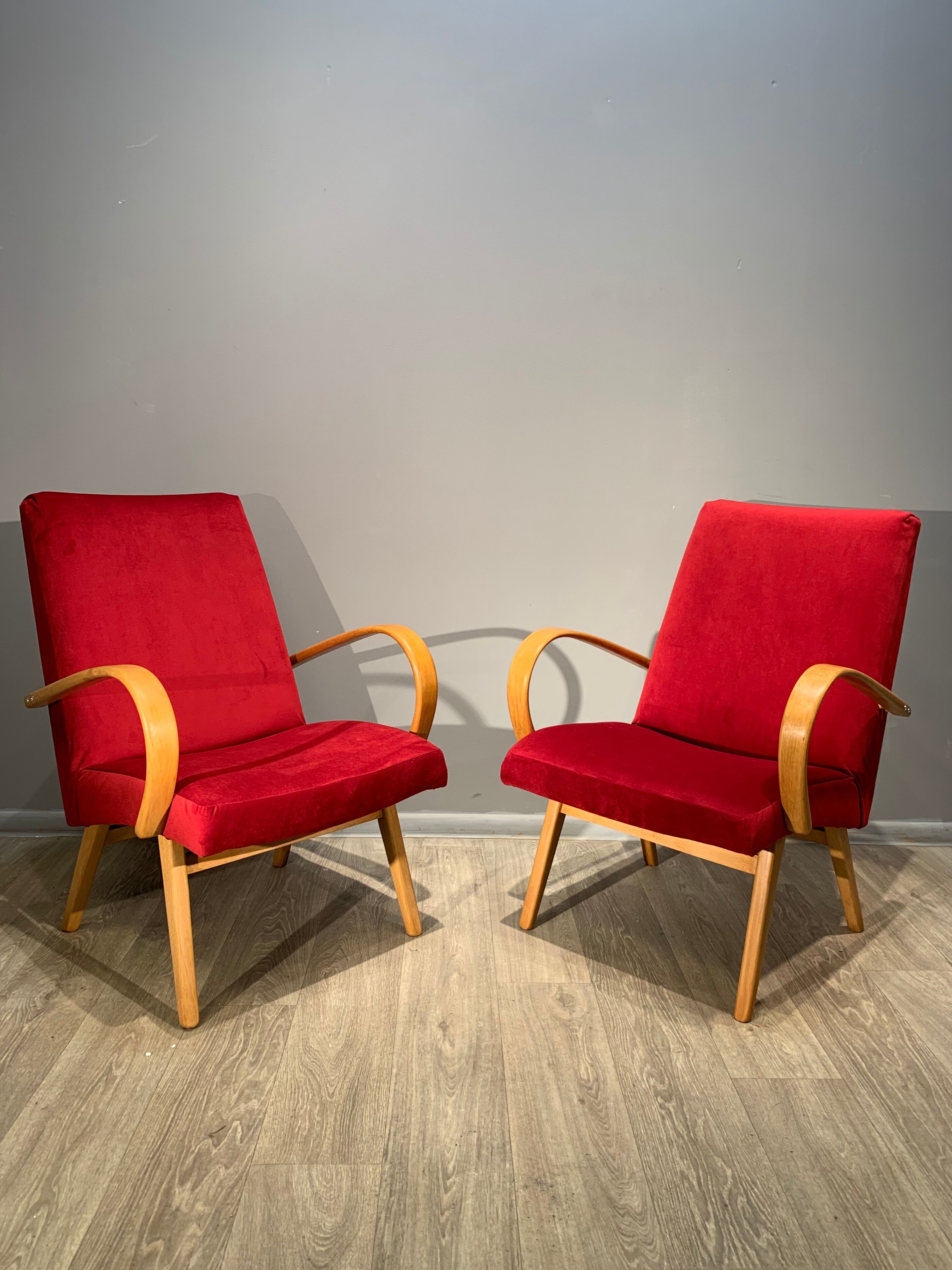 Pair des fauteuils de Jaroslav Smidek pour Ton, vintage 1960