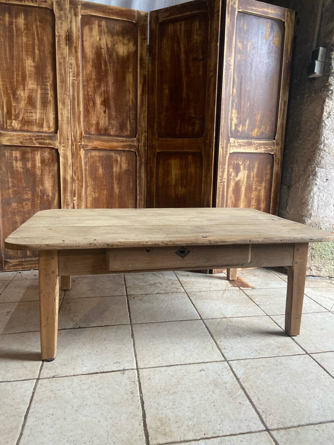 Table basse de ferme en chêne massif