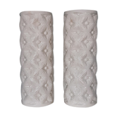 Pair of white Manises pottery vases, 1950s