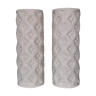 Paire de vases blancs en poterie de Manises, années 50