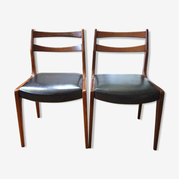 2 chaises scandinaves en teck