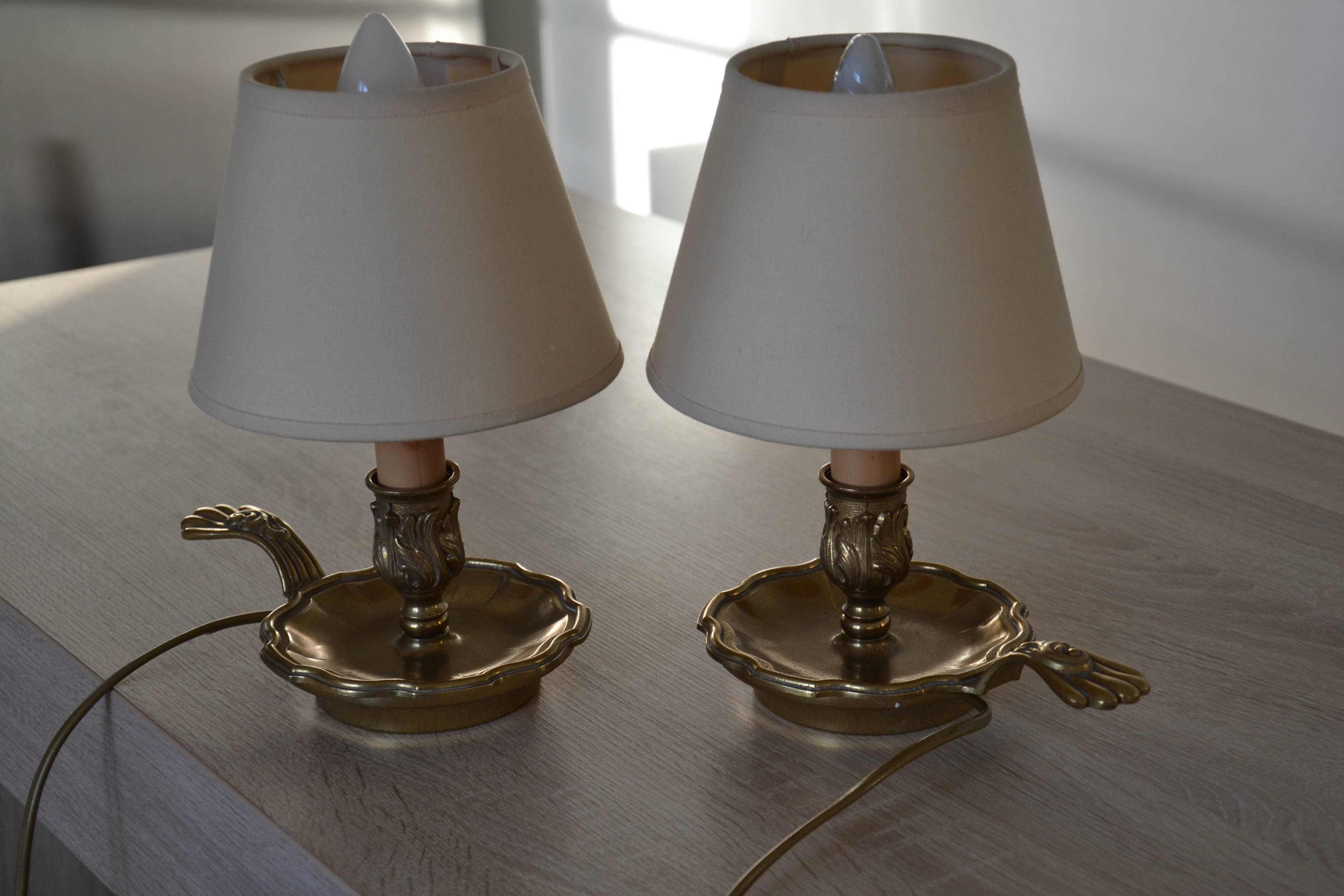 2 basement/bedside lamps in bronze