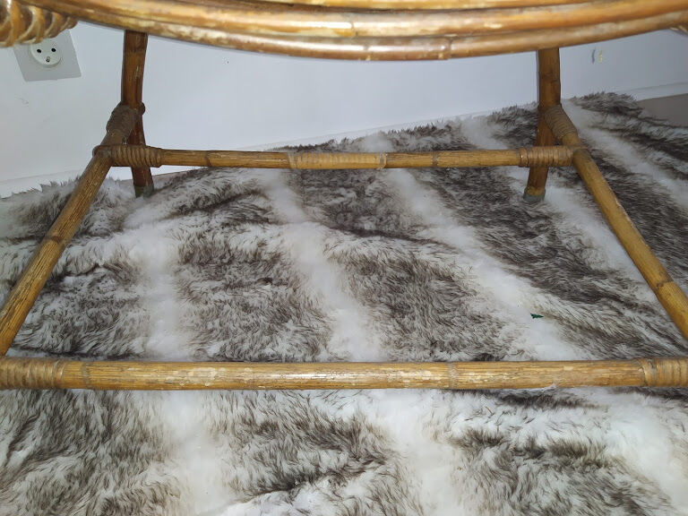 Vintage rattan cradle