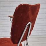 Fauteuil danois des années 1960, état d'origine, accoudoirs en bois de teck, acier chromé.