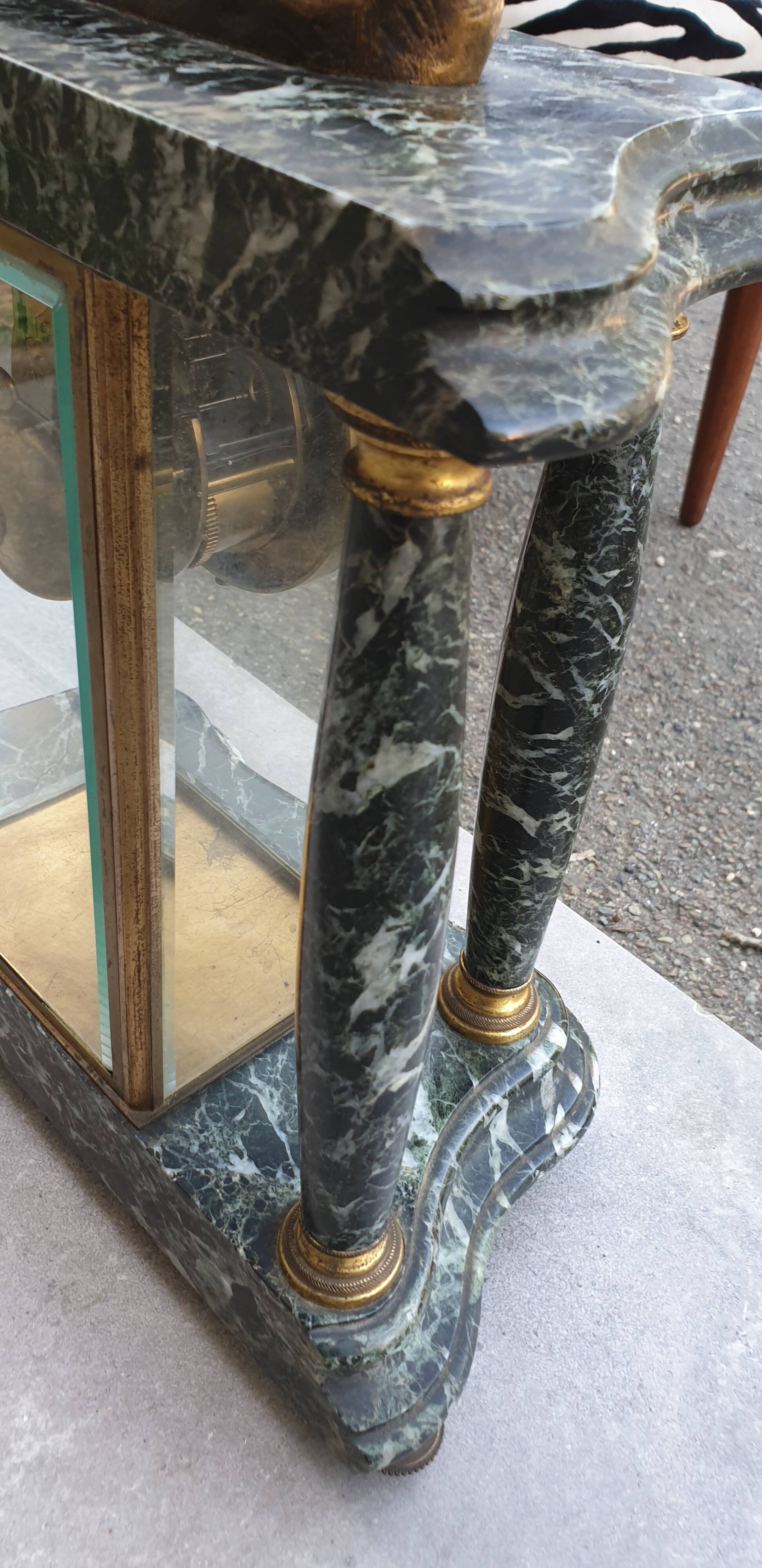 20th century bronze portico and cage clock signed cartier