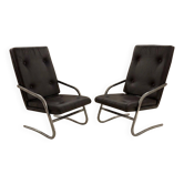 2 fauteuils Cantilever Tubulaire Structure en Chrome de Pierson of Fra
