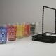 Set of 6 Vintage Lemonade Glasses in Black Metal Carrier — Made in Holland, 1960s/1970s