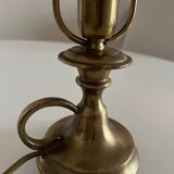 Lampe vintage en laiton et verre dépoli