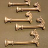 Pairs of 2 old hooks for brass tiebacks