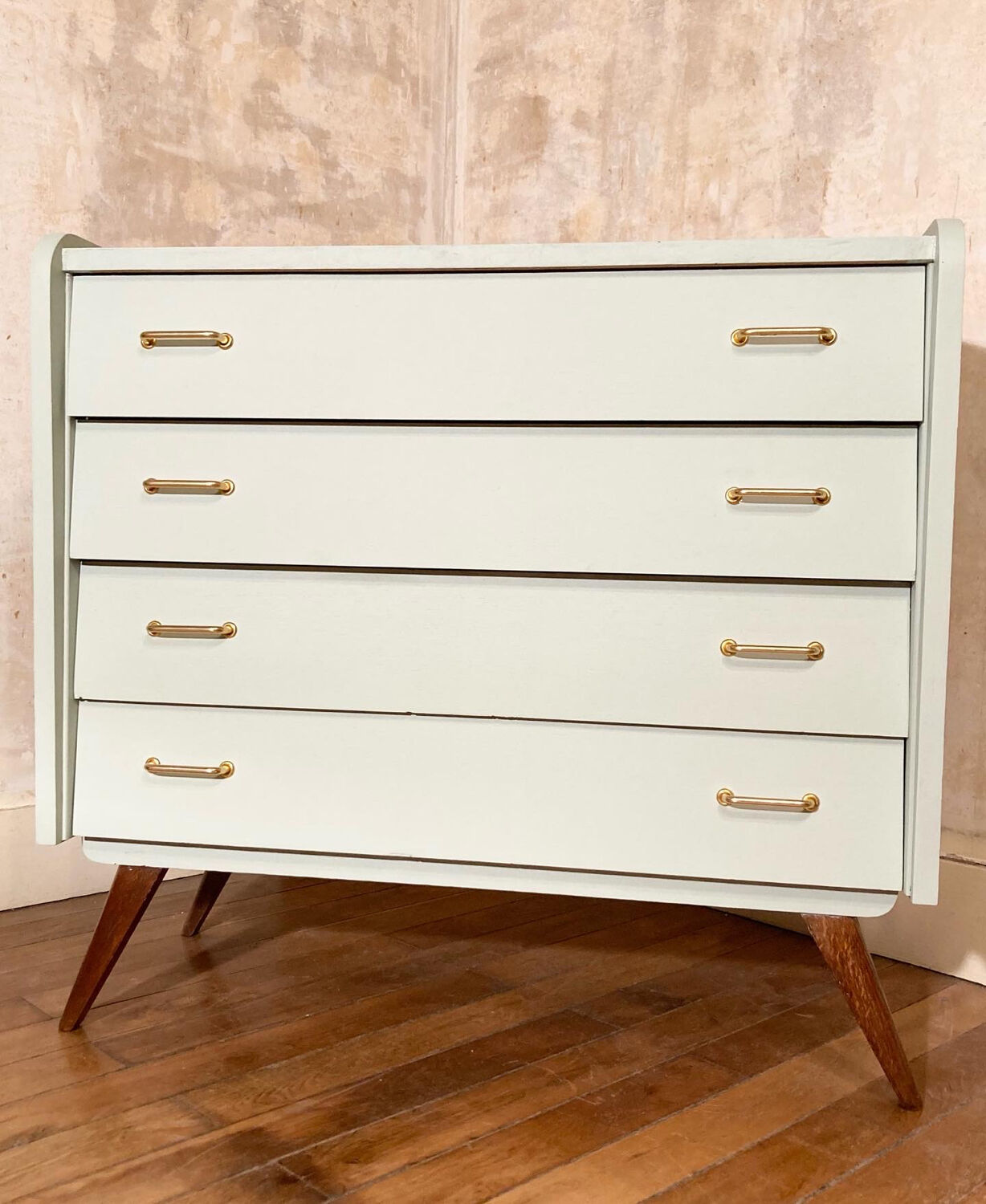 Vintage chest of drawers compass feet