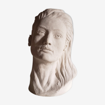 Woman bust in plaster