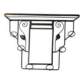 Art Deco wall coat rack in hammered wrought iron - 1930s/40s