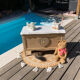 Very nice vintage heart toy chest in L. Ashley removable style.
