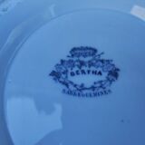 Old Sarreguemines earthenware compote dish, Bertha pattern
