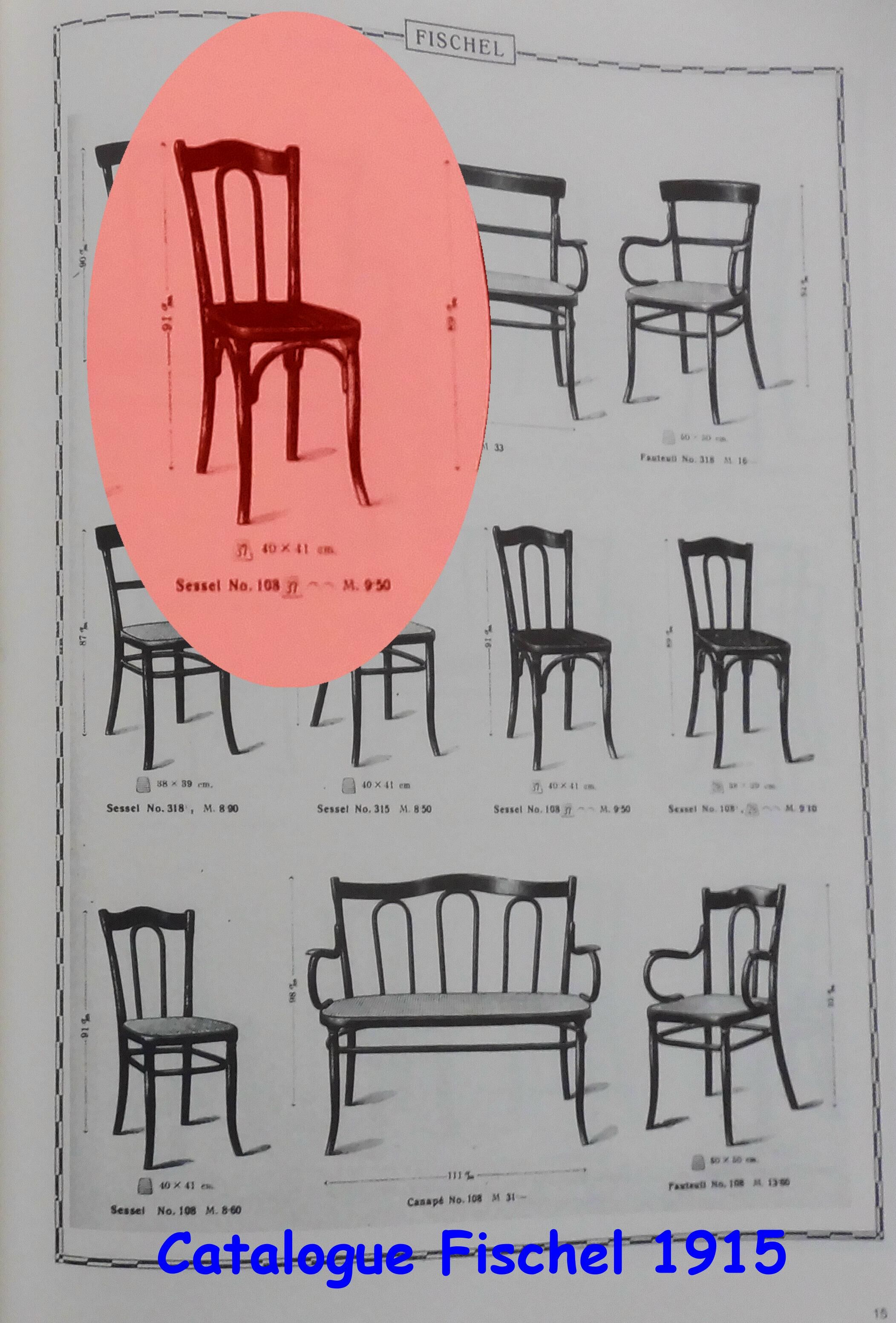 Bistro chair by fischel n°103 circa 1915 wooden seat