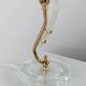 Vintage Murano glass table lamp – leaf-shaped glass with blue details – Italy 1980s