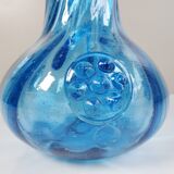 Blue glass art vase
