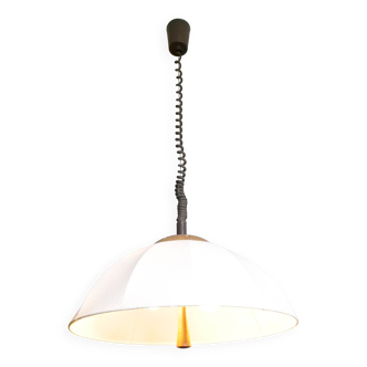 Danish Design Ceiling Lamp 70s Teak Height-adjustable