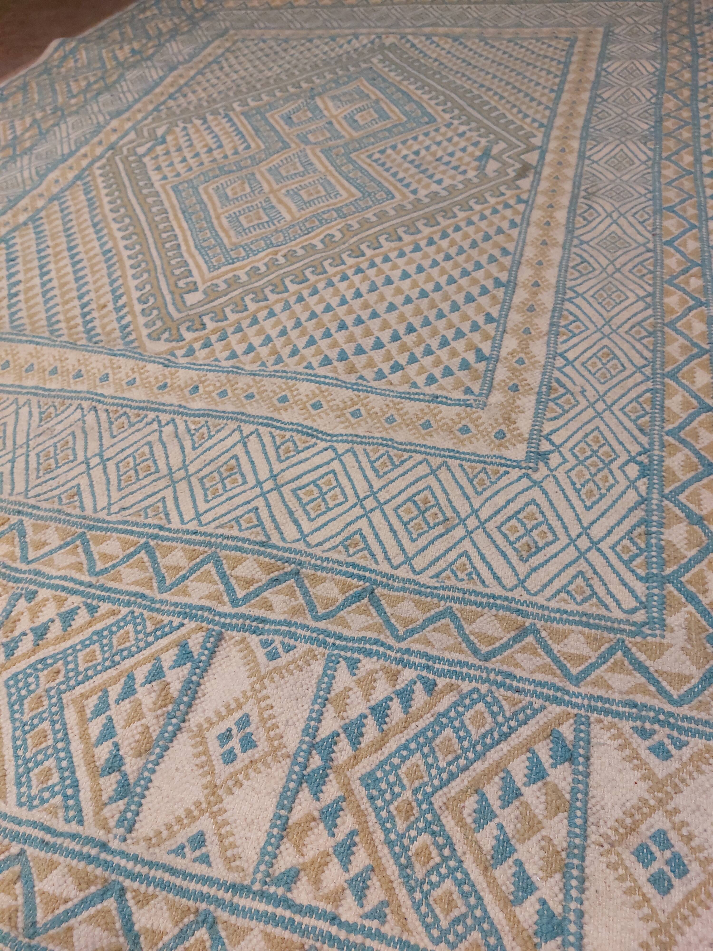 Tunisian Berber Rug - Margoum Rug - Handwoven Wool - 210x160 cm