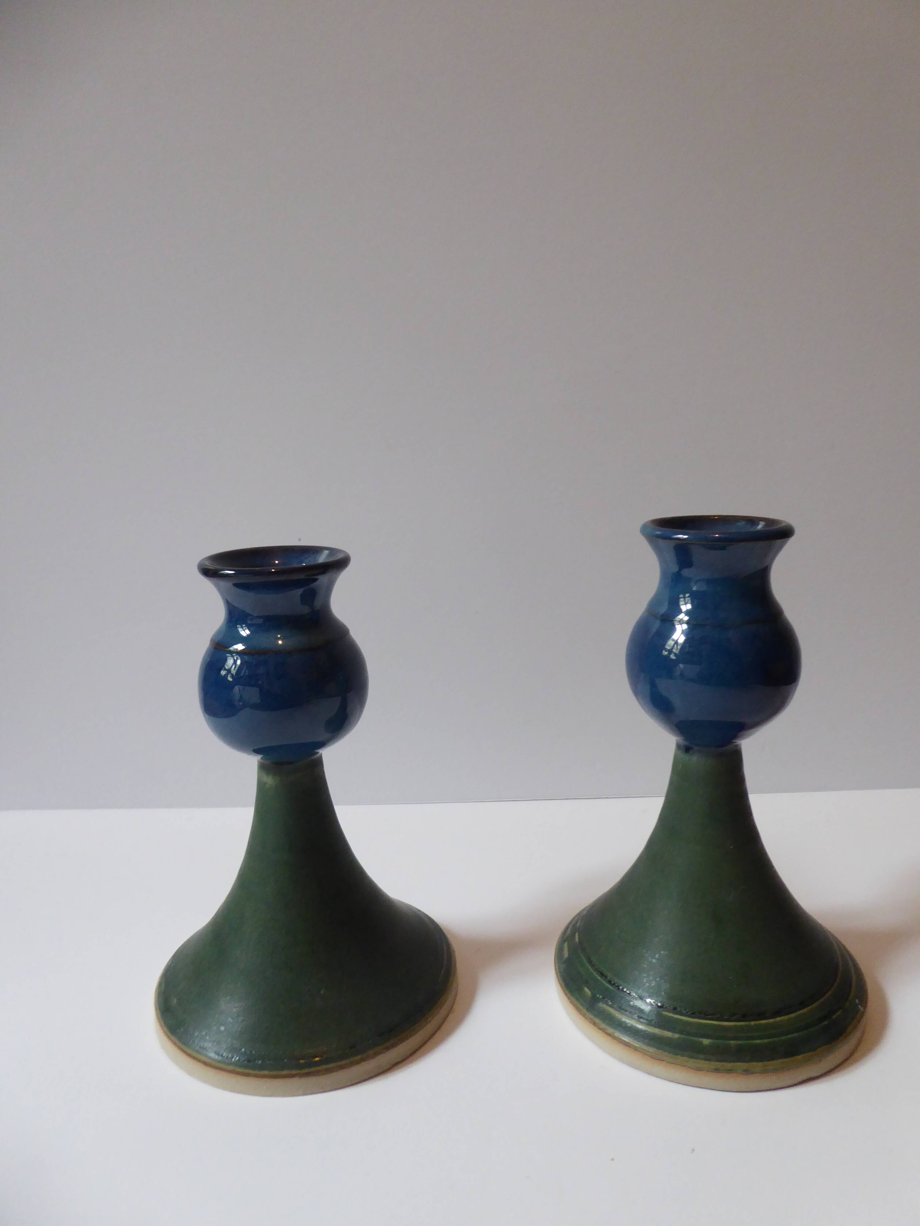 Pair of ceramic candlesticks