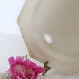 Creil and Montereau plates, 19th century, Perle model, ivory / set of 3