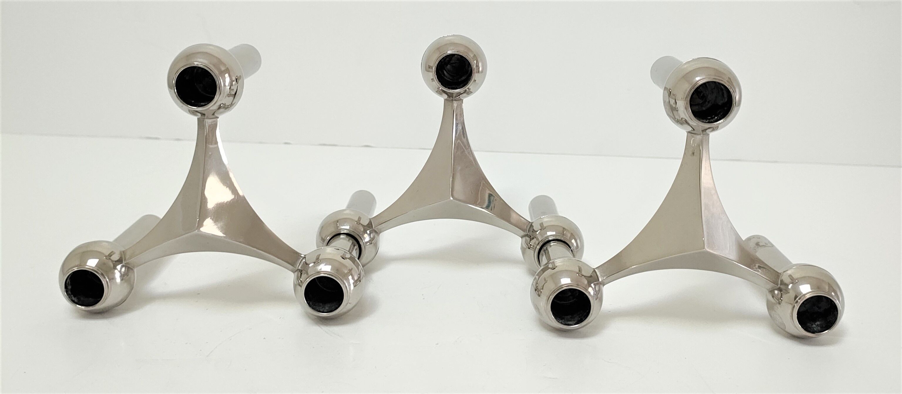 Three candle holders Fritz Nagel and Caesar Stoffi for BMF
