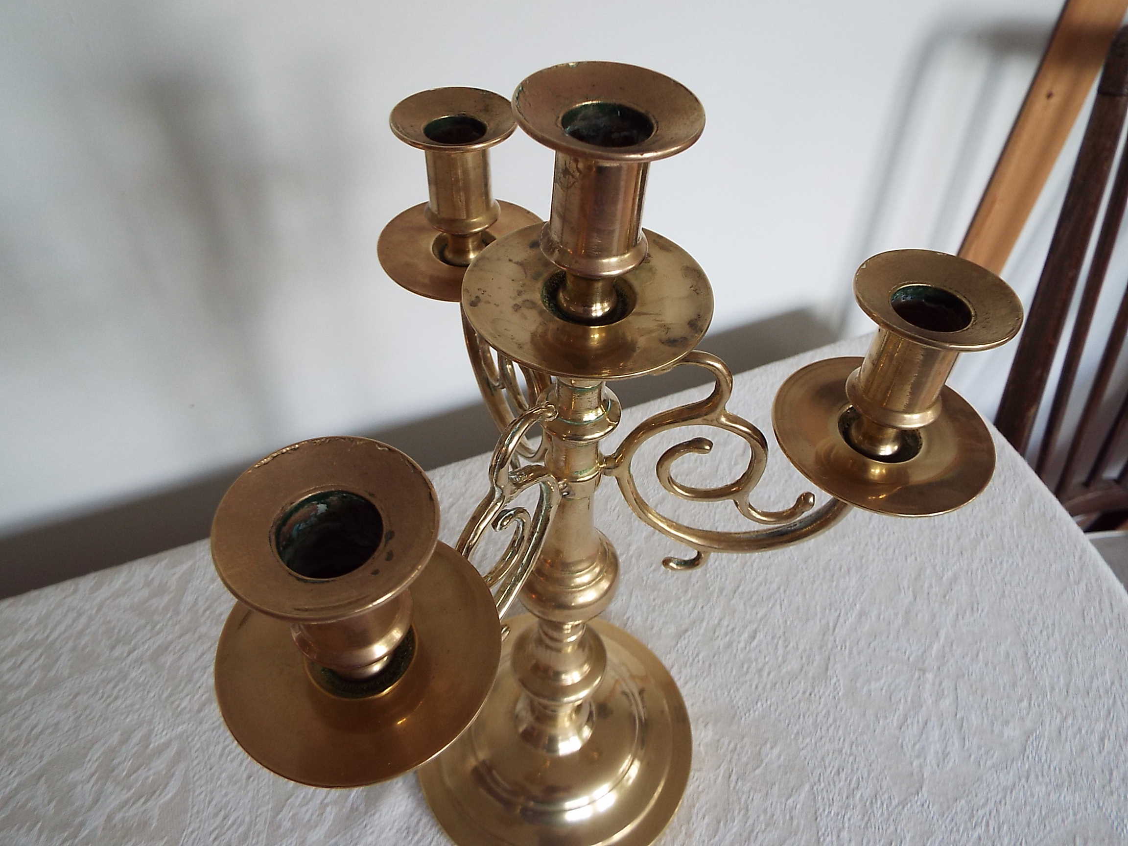 Brass chandelier 4 burners 3 branches