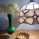 Vintage mother-of-pearl and brass lampshade pendant light