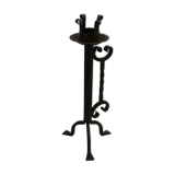 Brutalist wrought iron candle holder