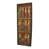 Wall decoration, Hindu polychrome wooden fresco