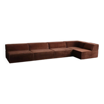 Canapé modulaire COR Trio en Teddy marron par Team Form AG, années 1970