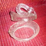 Swan-shaped glass butter dish