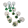 Set of 10 emerald glasses for Alsace wine.