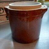 Set of 3 glazed stoneware pots/salters