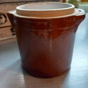 Lot 3 pots/saloirs en grès vernisse