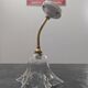 Antique swan neck wall lamp with brass and porcelain tulip lampshade
