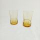 Set of 2 yellow glass water glasses