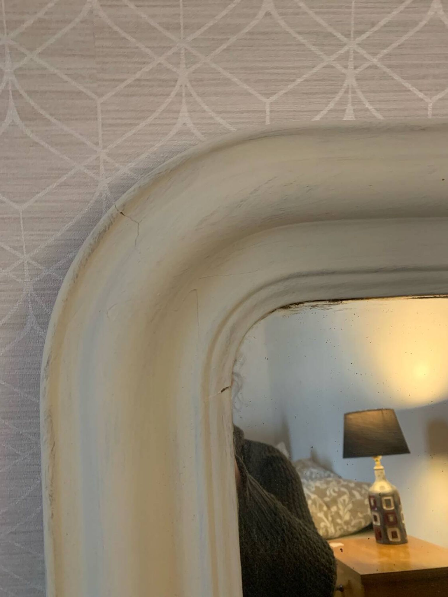 Miroir style Louis Philippe blanc mat
