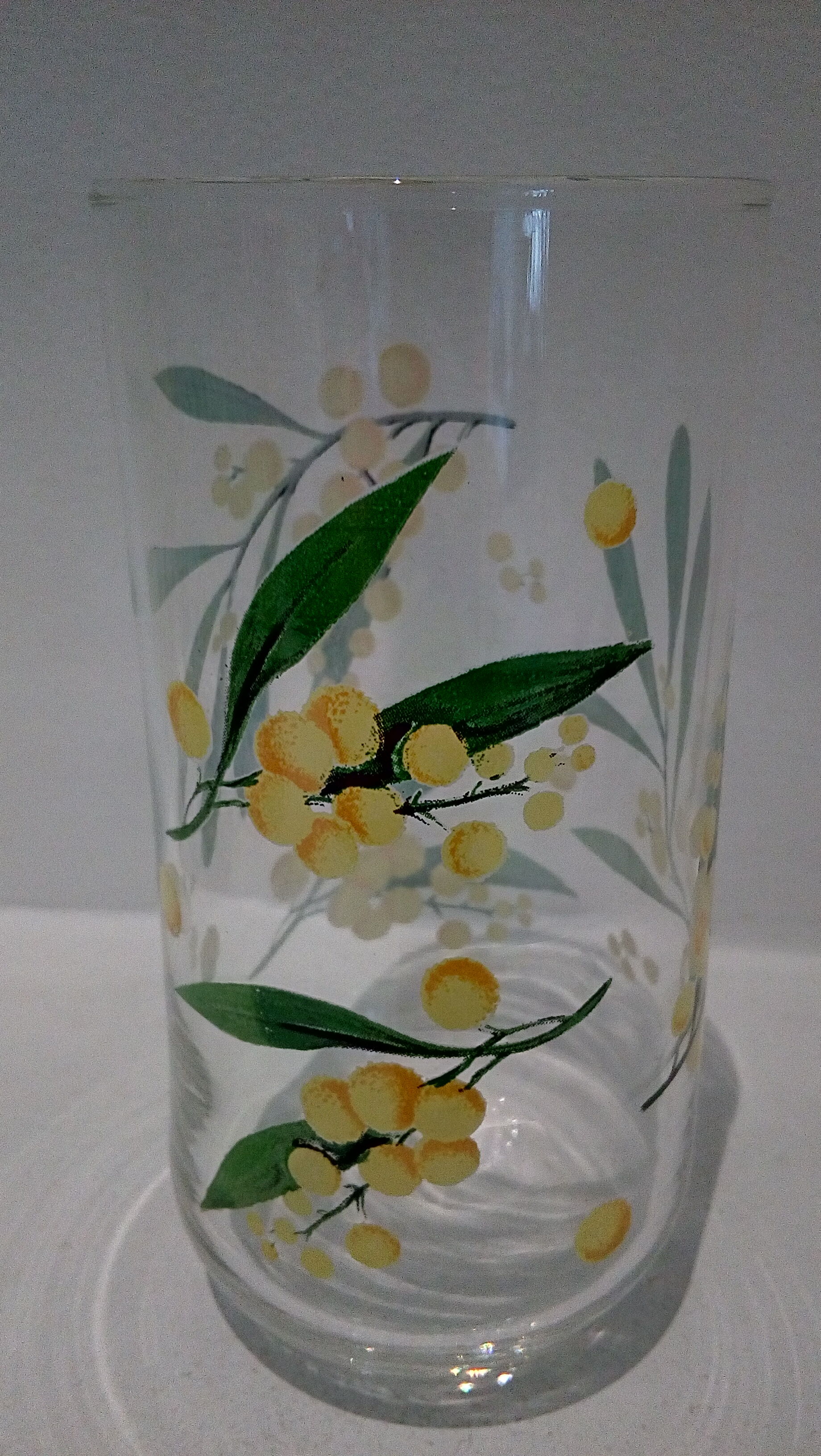 Set de 6 verres décor mimosas