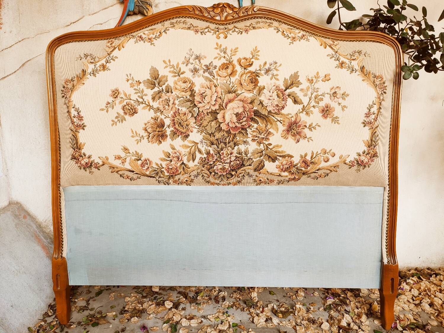 Bohemian headboard with tapestry