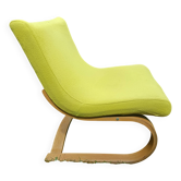 IKEA Klackbo vintage armchair – lime green fleece fabric – 1990
