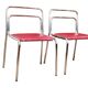 2 chaises en cuir, années 60-70