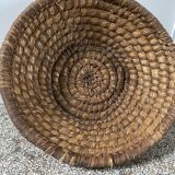 Duo of vintage bread baskets 46 cm and 48 cm in rye straw, baker's bread basket