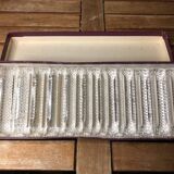 Old series of 12 vintage molded glass knife holders #a523