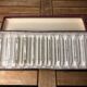 Ancienne série de 12 porte couteaux verre moulé vintage #a523