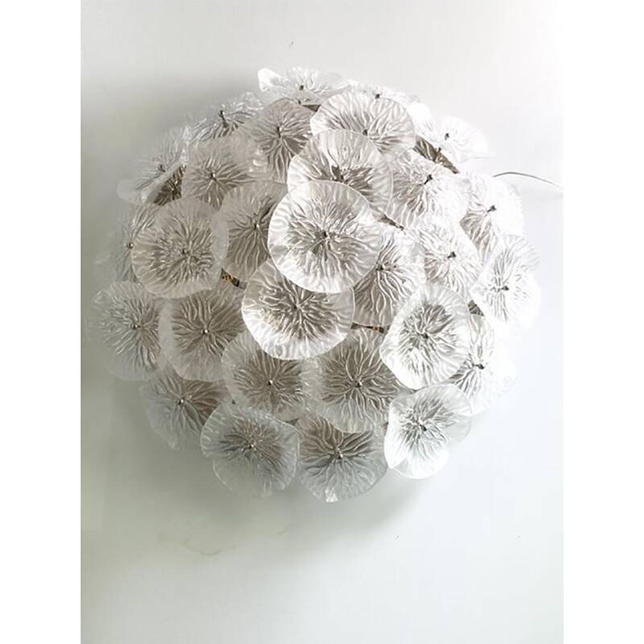 Contemporary Squared "Tronchi" in Venini Style Murano Glass Sputnik Flush Mount
