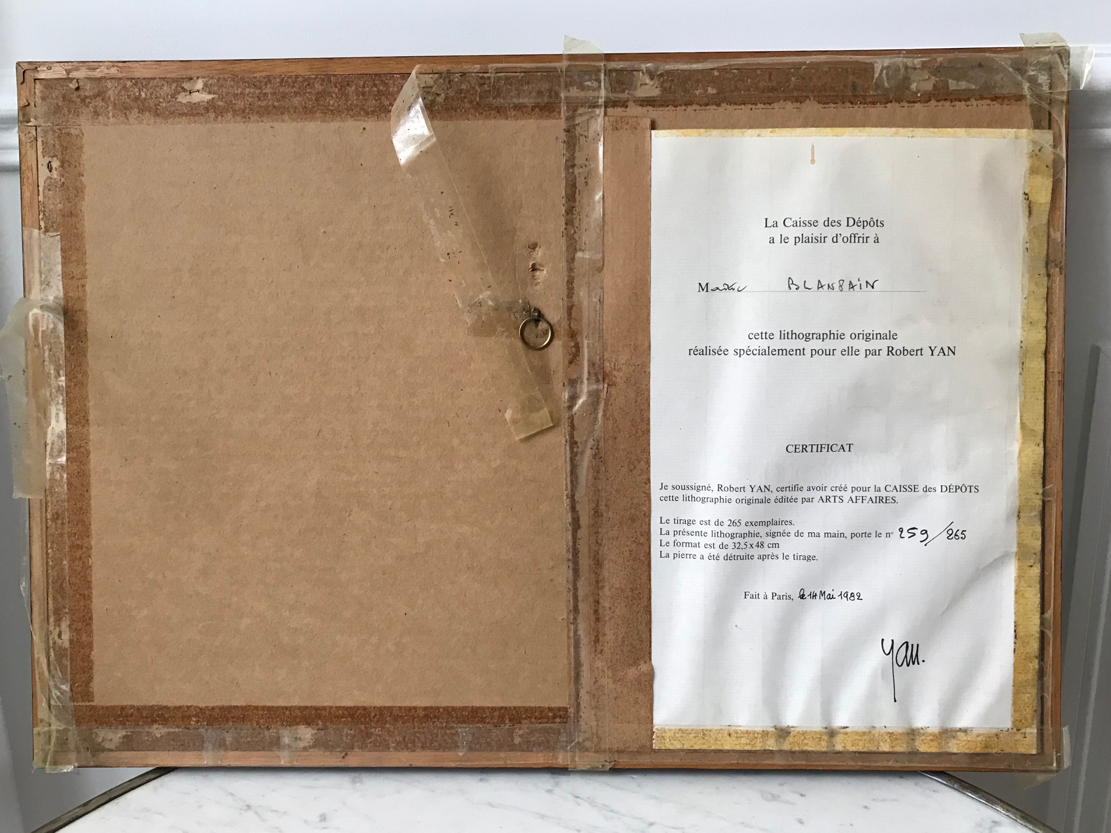 Lithograph Robert Yan (1980)