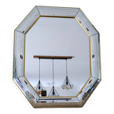 Miroir octogonal à parcloses en laiton par Jan Deknudt